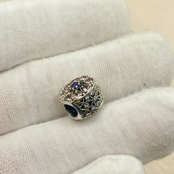 EUC Pandora 791974NPRMX Sterling Silver Shimmering Medallion Abstract Charm - Picture 5 of 10